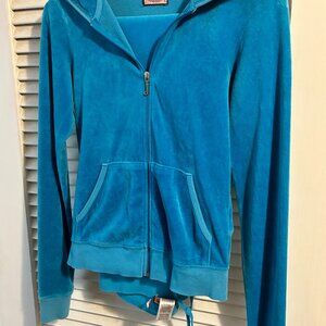 Juicy Couture vintage Velour track suit jacket size S pants size P color Blue